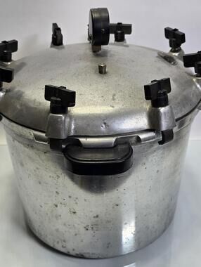 Vintage Cook-Rite Aluminum Pressure Cooker Canner Gauge Rack Original Patina.